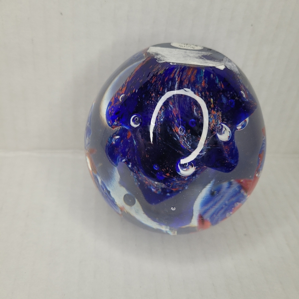 Glass Paperweight Under The Sea Decor Fish Swimming Ocean Reef Blue Ariel Beach - Picture 5 of 6